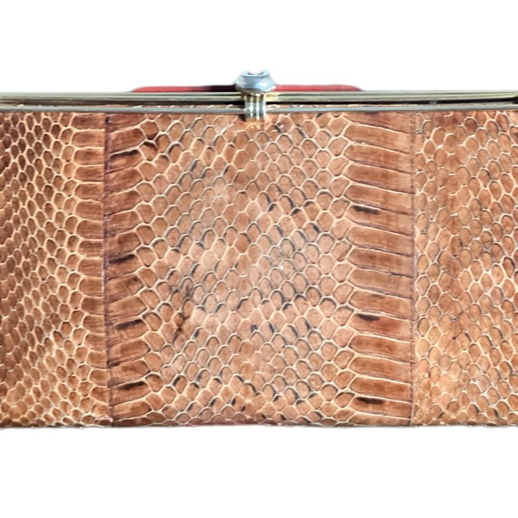 VINTAGE Brown snake clutch/bag - Picture 4 of 12